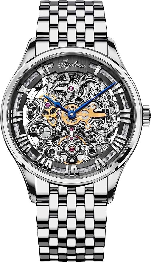 Agelocer メンズ腕時計トップブランドファッションスケルトン機械式男性的自動防水トップブランド腕時計