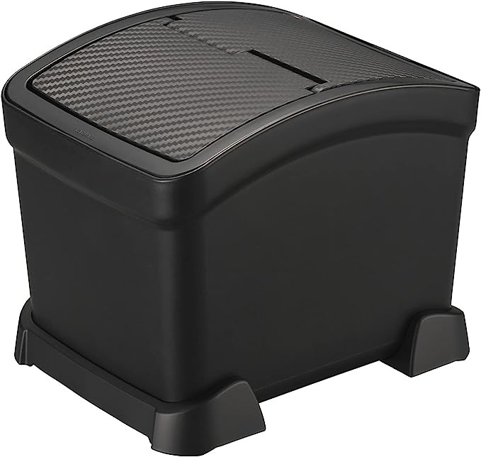 カーメイト 車用ゴミ箱 フタ付き 転倒防止サポーター付 カーボン調 ブラック DZ572