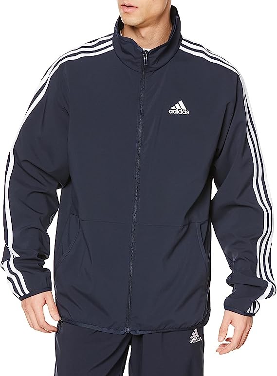 [アディダス] トラックトップ BXF54 メンズ レギュラーフィット ライトウーブン スリーストライプス ブラック