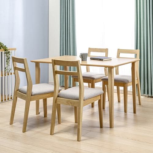 ダイニング5点セット「ウーノ」ナチュラル色（テーブル幅120cm×1チェア×4） - 1