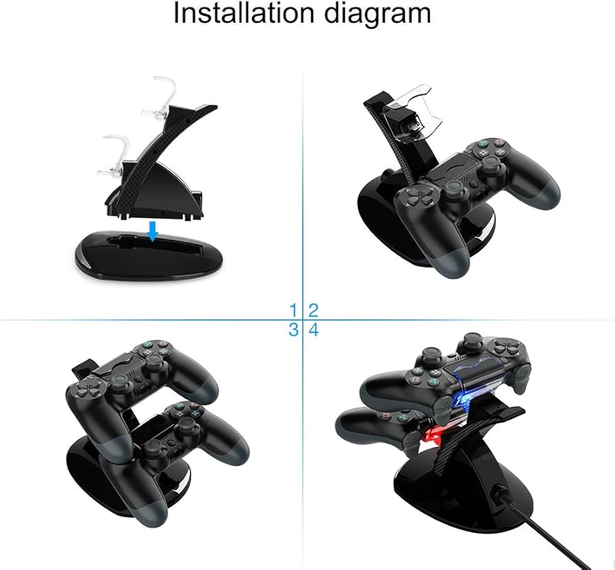PS4コントローラー用ツイン充電スタンド - 3