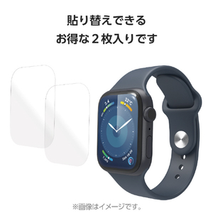 ELECOM Apple Watch Series 9/8/7 [45mm] Shock-Absorbing Screen Protector with Alignment Tool – Crystal Clear & Anti-Fingerprint AW-23AFLAFPRGJ - 1