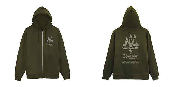 エヴァンゲリオン WILLE & KREDIT ジップパーカー / モス XL