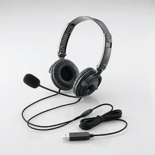 ELECOM Foldable Headset (Dual-Ear Over-Head) / 1.8m / USB / Black HS-HP20UBK