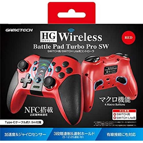 GameTech SWF2285 Switch HG Wireless Battle Pad Turbo Pro SW Red