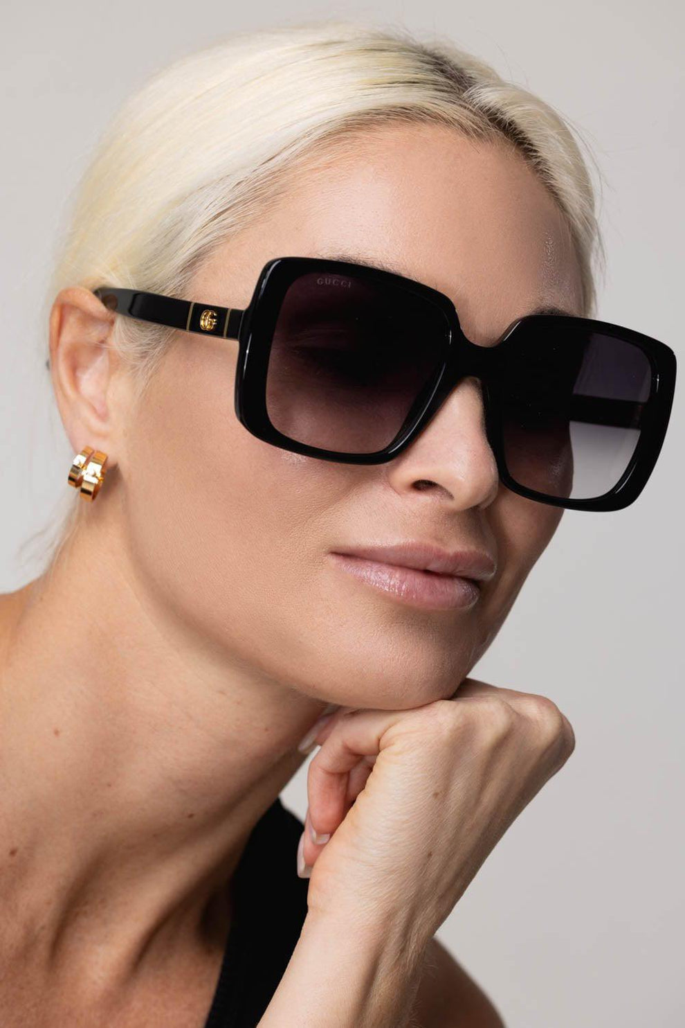 GUCCI オーバーサイズ スクエア アセテート サングラス