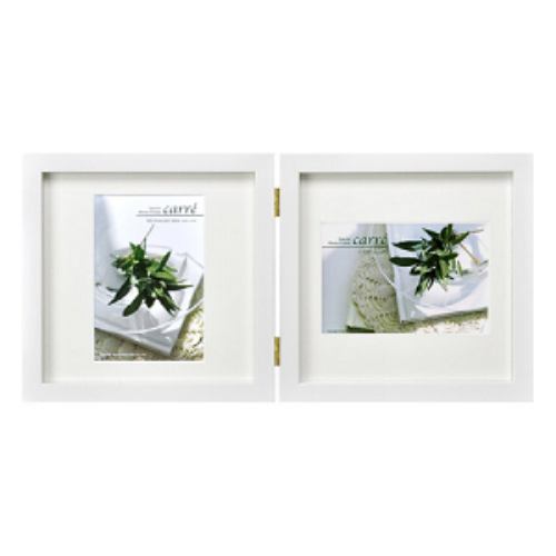 Hakuba Wooden Photo Frame carre Postcard (KG Size) 2-Panel FSQCR-WTKG2