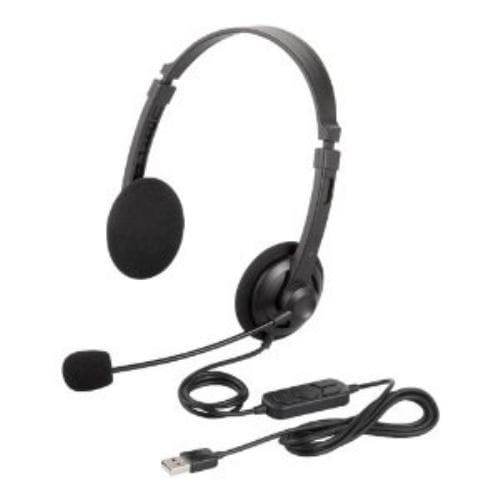 iBUFFALO BSHSUH12BK Dual-Ear Headband Headset USB Connection Black - 1