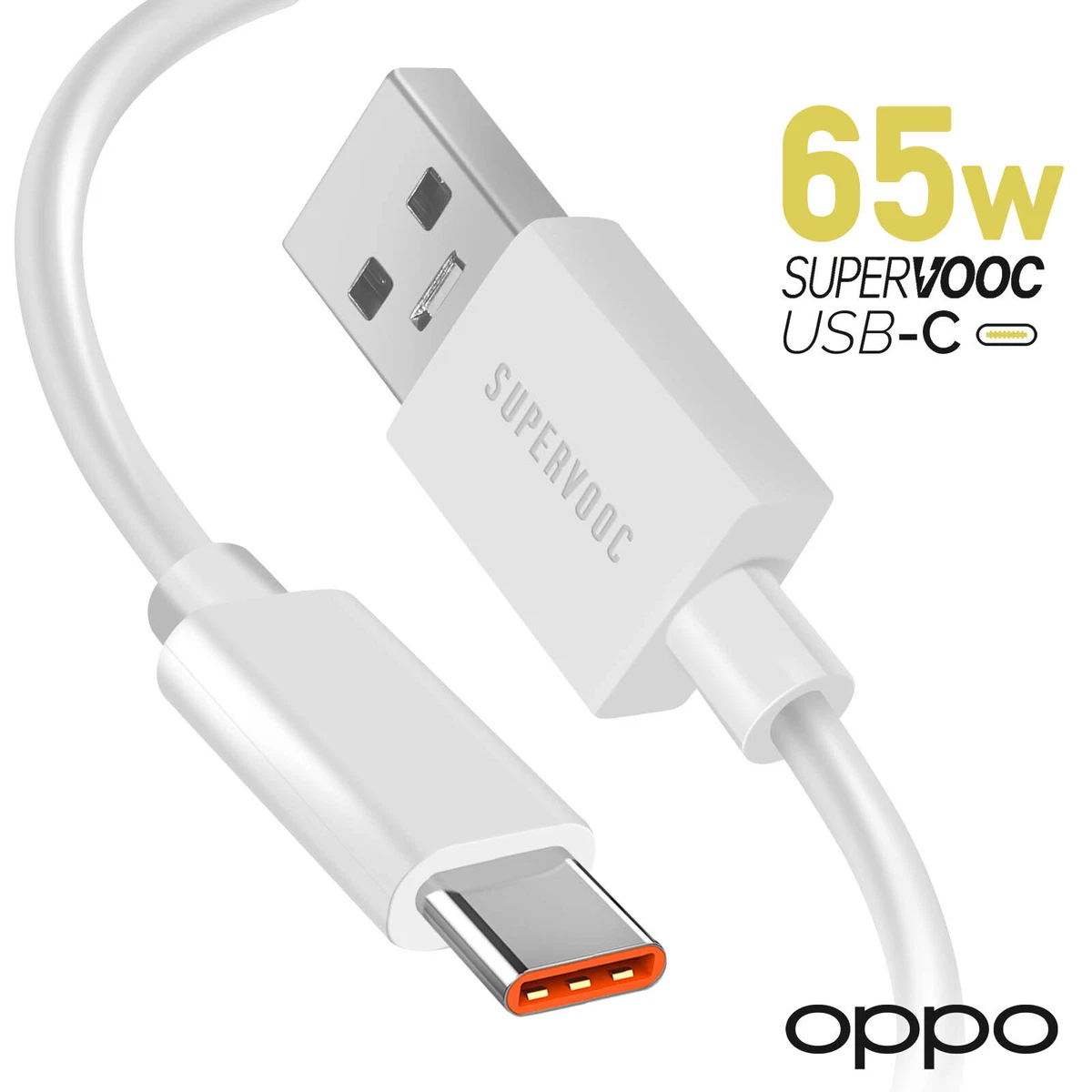 Oppo DL136 SuperVOOC USB-AからUSB-C 65Wケーブル 1m