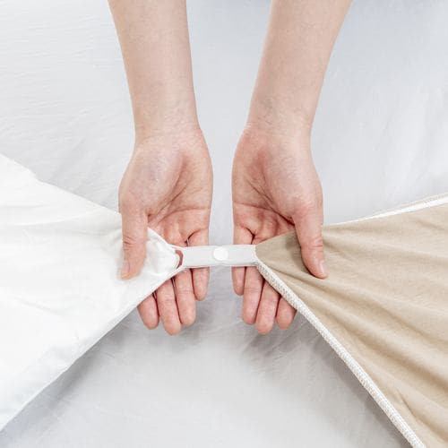Semi-Double Linen-Blend Duvet Cover, Beige - 4