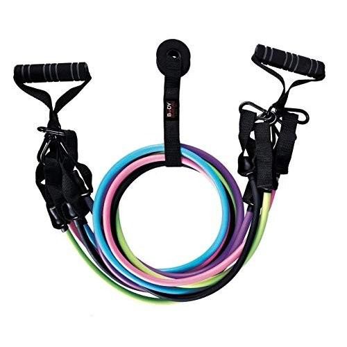 BODY SCULPTURE TKS91HM027 Resistance Tube Set with 5 Resistance Levels and Storage Pouch
