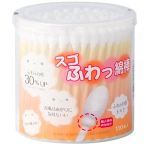 Sanyo Sugo-fuwa Cotton Swabs 110 Pieces