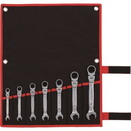 TONE Combination Ratchet Wrench Quick Articulated Ratchet Box Wrench Set 7-Piece RMFQ700 - 1
