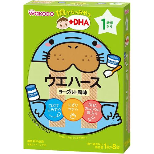 和光堂(WAKODO) 1歳からのおやつ +DHA ウェハース ヨーグルト風味 (1枚×8袋)