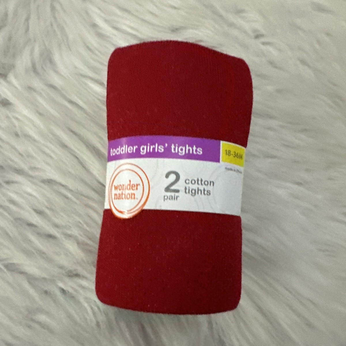ワンダー・ネイション フット付きコットンタイツ ベビー・トドラー 女の子用 18-36ヶ月 赤 - 3